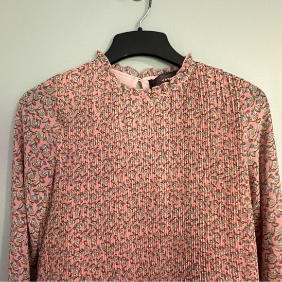 Code X Mode midi dress‎ pink floral boho Small pleated lined  cottage Core - Picture 2 of 9